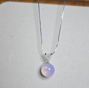 Sterling Silver Lavendar Moon Quartz Crystal Necklace